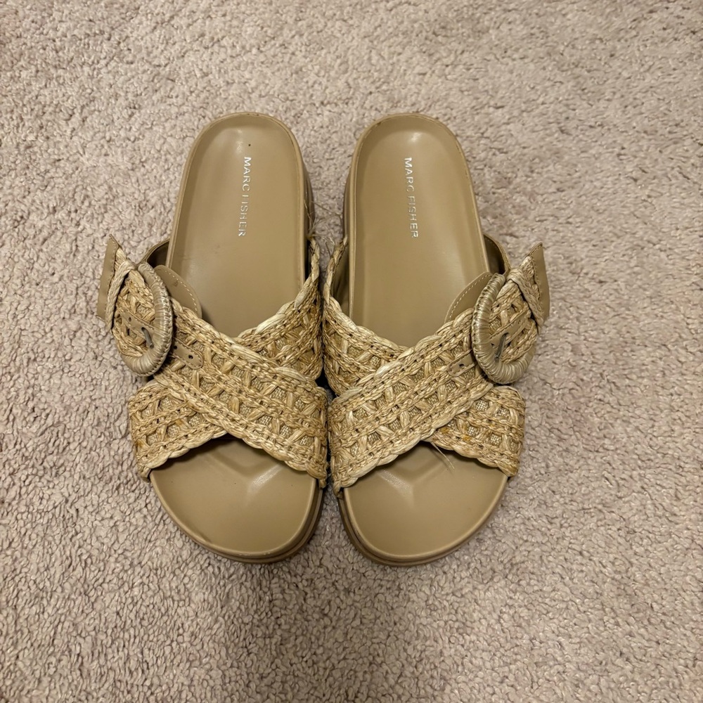 Marc Fisher Tan Braided Sandals